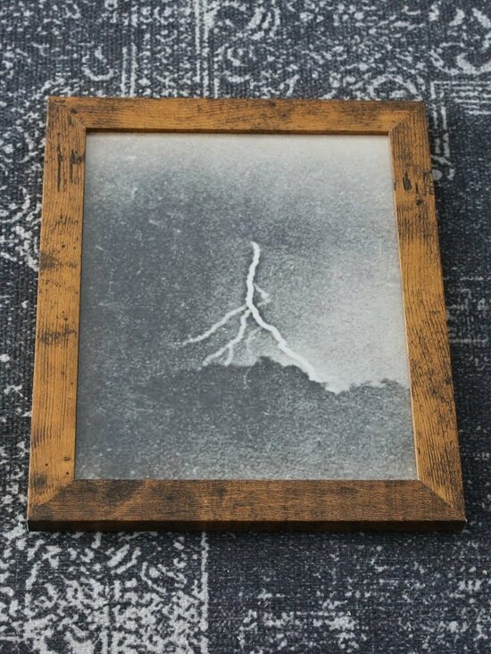 Lightning Bolts and Firefly on Stormy Evening in Oklahoma  Framed First Lightning Strike 8\